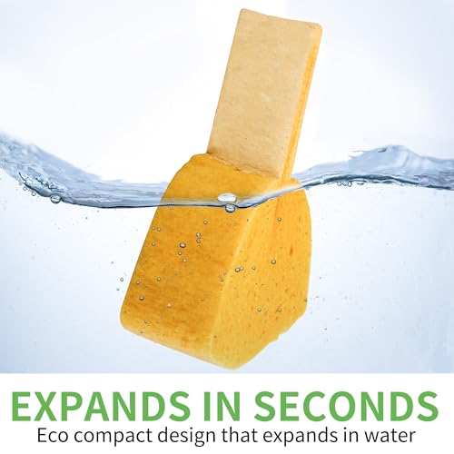 kickleen 4 Pack Compostable Thicker Pop-Up Sponges - Expanding, Non-Scratch, Plant-Based Dish Cellulose Sponges Car Wash Sponge - Image 3