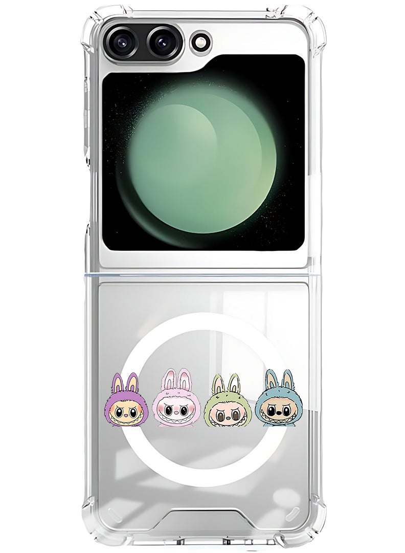 Theodor Magnetic Case for Samsung Galaxy Z Flip 5 Compatible with MagSafe Wireless Charging, Shockproof Phone Bumper Cover Labubu (5) - Image 1