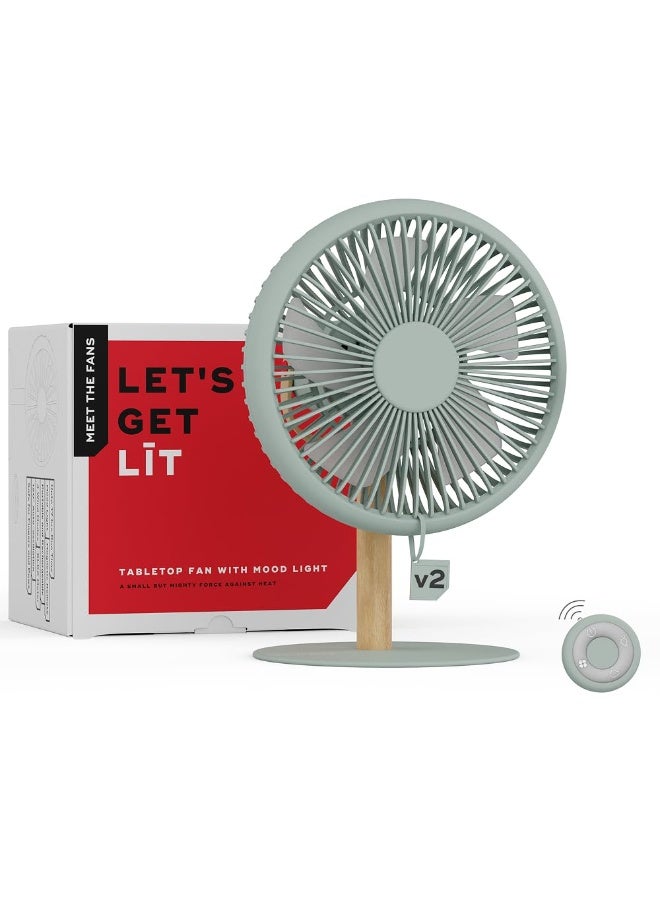 NUUK LIT v2 Cordless & Rechargeable 7 Inch Table Fan with Night Light & Remote Control | Auto Oscillation with 4 Wind Modes | BLDC Fan with Up To 17 Hour Run Time | Portable Table Fan for Home, Office - Image 1