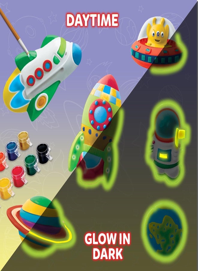 Little Berry DIY Mould Painting Kit | Outer Space DIY Craft Kits | Craft Set to Make 6 Glow in The Dark Magnets | Art & Craft Kit for Girls & Boys | DIY Kit for Kids Gift - Image 4