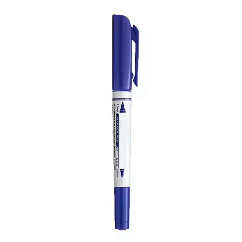 Oil Based Paint Marker 15cm X 2cm X 1cm Blue - Dual Tip Design Smooth Consistent Ink Flow Multi Purpose Marker for Art Projects Office Study - Image 1