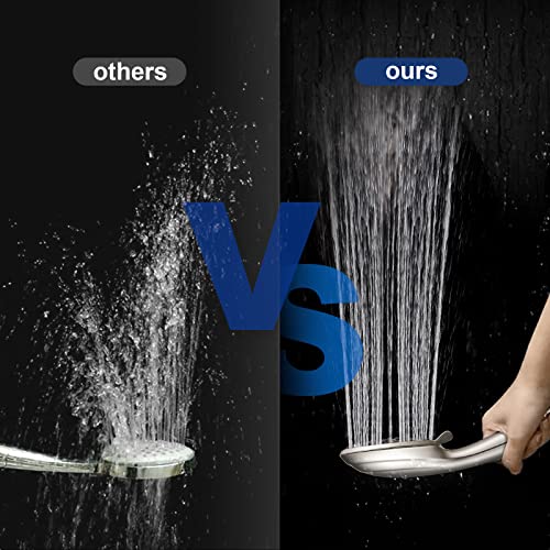 Cobbe High Pressure 8 Functions Shower Head with handheld - Powerful Detachable Shower Head Set for Low Water Pressure - Tool-less 1-Min Installation, Extra Long Stainless Steel Hose (Brushed Nickel) - Image 5