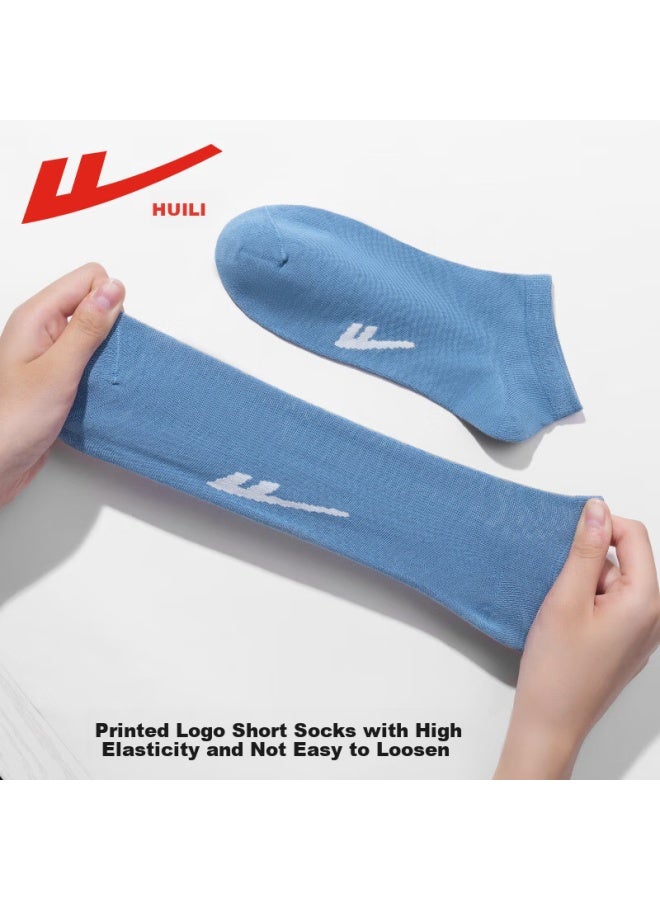 Pull Back Warrior Men's Short Socks 7a Antibacterial And Odor-resistant Socks Autumn And Winter Sports Socks Breathable Cotton Odor-resistant Short Tube Socks For Men 6 Pairs - Image 5