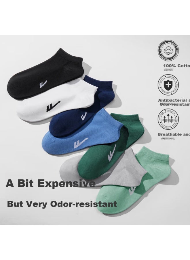 Pull Back Warrior Men's Short Socks 7a Antibacterial And Odor-resistant Socks Autumn And Winter Sports Socks Breathable Cotton Odor-resistant Short Tube Socks For Men 6 Pairs - Image 2
