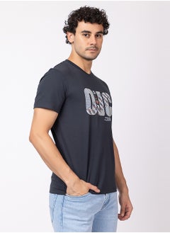 OCTAVE Octave Men's Solid Color Cotton with Spandex T-shirt,Charcol  - Image 3