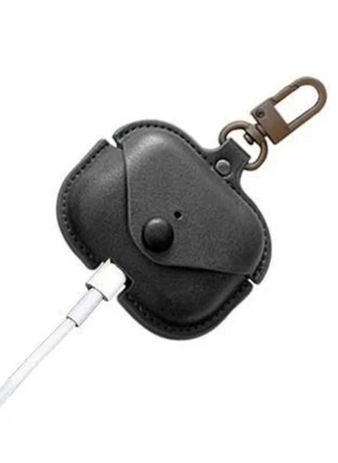 Waldic - Leather Protective Case Cover For Apple AirPods 3 Black - Image 1