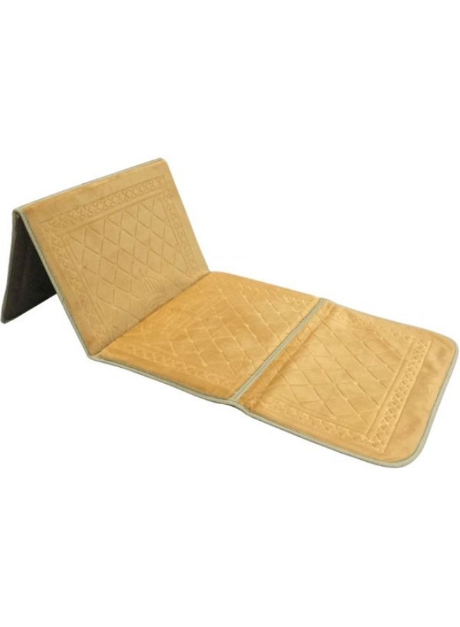 Foldable Islamic Praying Mat with Back Rest Prayer Rug with Carrying Bag Portable Cushioned Prayer Rug for Salah Size 110 X 53 Cm