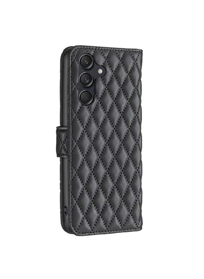 اس-توب جراب لهاتف Samsung Galaxy M55 من الجلد بتصميم محفظة شبكية ماسية قابلة للطي - Image 3