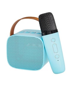DIGI CORE Mini Karaoke Machine Portable Speaker Bluetooth Karaoke Speaker With Wireless Mic For Kids And Adults Mini Wireless Speaker For Indoor And Outdoor Party And Birthday Bluetooth Speaker Blue  - Image 1
