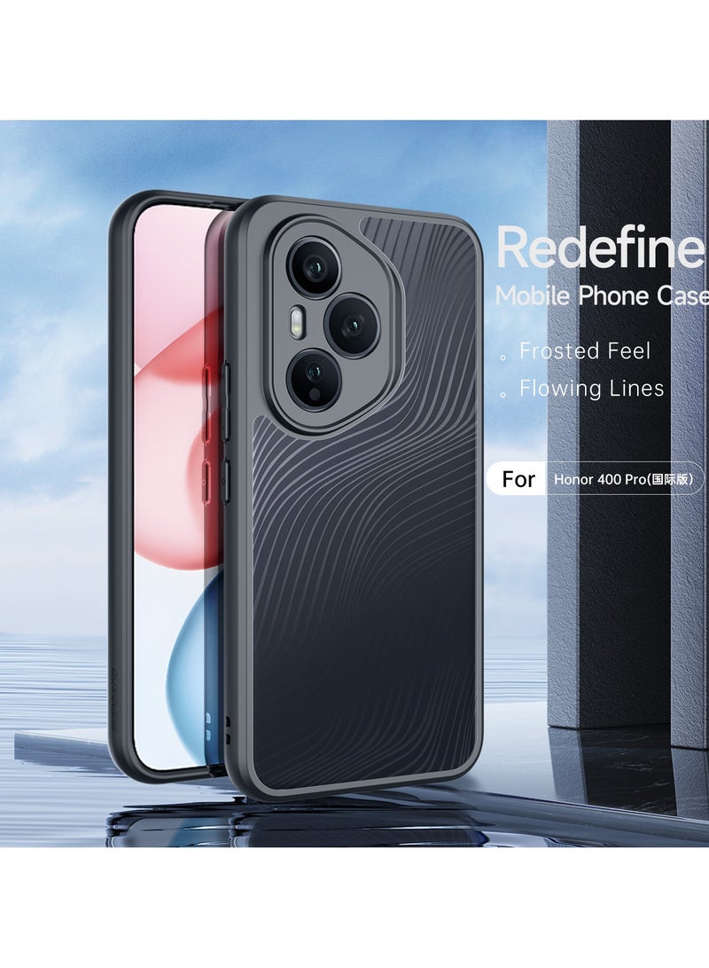 DUX DUCIS DUX DUCIS Aimo Case Anti-Yellowing Clear [Hard PC Back & Soft TPU Bumper] Shockproof Protective Phone Case Cover compatible with Honor 400 Pro (Black) - Image 2