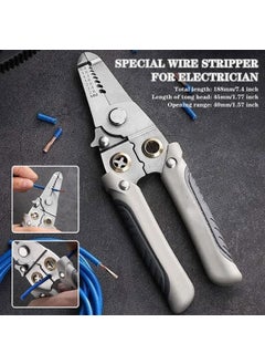 Voltoma Voltoma 6in1 Wire Stripper and Cutter Pliers Tools for Electricians Wire and Cable Stripping Cutting Winding Crimping Precision Stainless Steel Hand Tool for Electrician Decrustation Tool  - Image 5