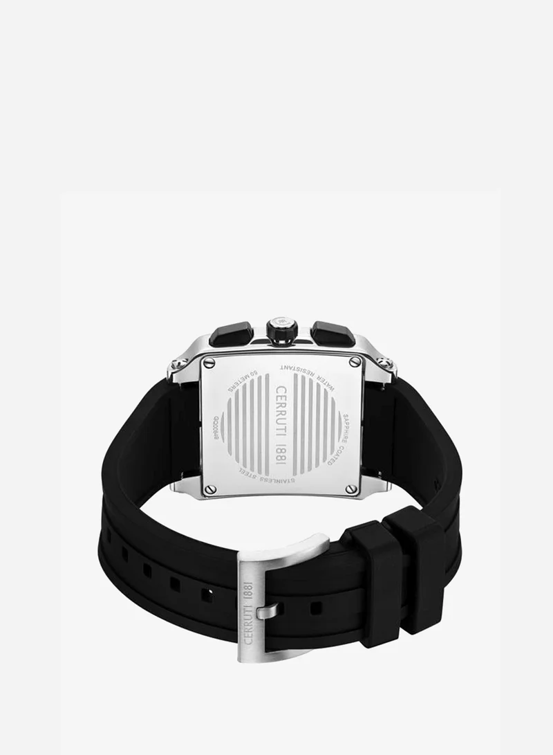 CERRUTI 1881 black Men's Odissea Master 40.25mm Black Dial Silicone Strap Multifunction Watch For Men for Men | Best Price UAE