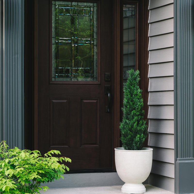 TRESIL Set of 2 Pre-Potted 4 Feet Faux Cedar Tree, Lifelike UV Protected Front Door Decor, Porch, Garden, Entryway Topiary, Indoor/Outdoor Use - Ready to Display - Image 3