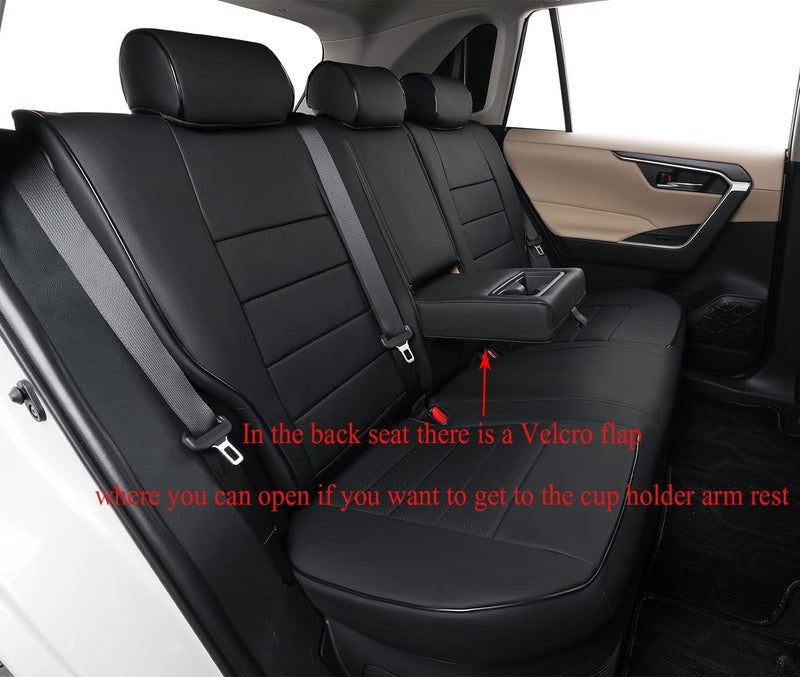 EKR Custom Fit Leather Car Seat Covers for Toyota Corolla 2020-2025 SE, Nightshade, SE Apex, XSE & FX - Full Set (Black) - Image 5
