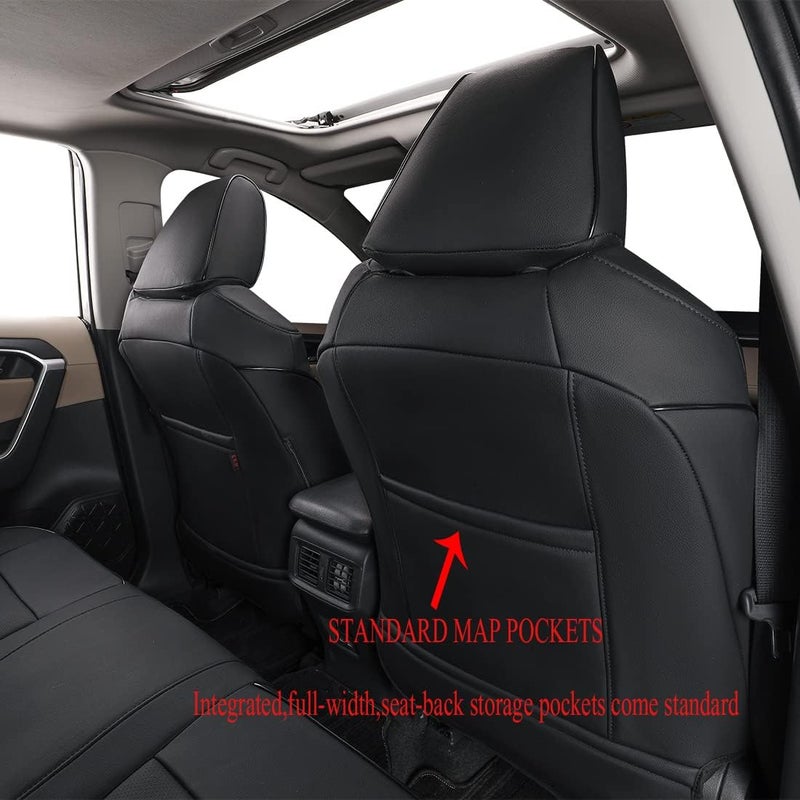 EKR Custom Fit Leather Car Seat Covers for Toyota Corolla 2020-2025 SE, Nightshade, SE Apex, XSE & FX - Full Set (Black) - Image 3
