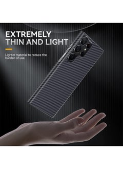 Aookay Suitable for Samsung S25 Ultra Phone Case with Carbon Fiber Pattern, Ultra-thin Skin Feel, PC Contrasting Color, Galaxy S25 Ultra Protective Case (Black)  - Image 3