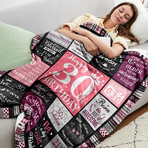 Ivivis 30th Birthday Gifts for Women Happy 30th Birthday Decorations for Her 30 Year Old Bday Gifts for 30 Year Old Women Friend Sister Daughter 1996 Thorw Blanket 60x50 - Image 3