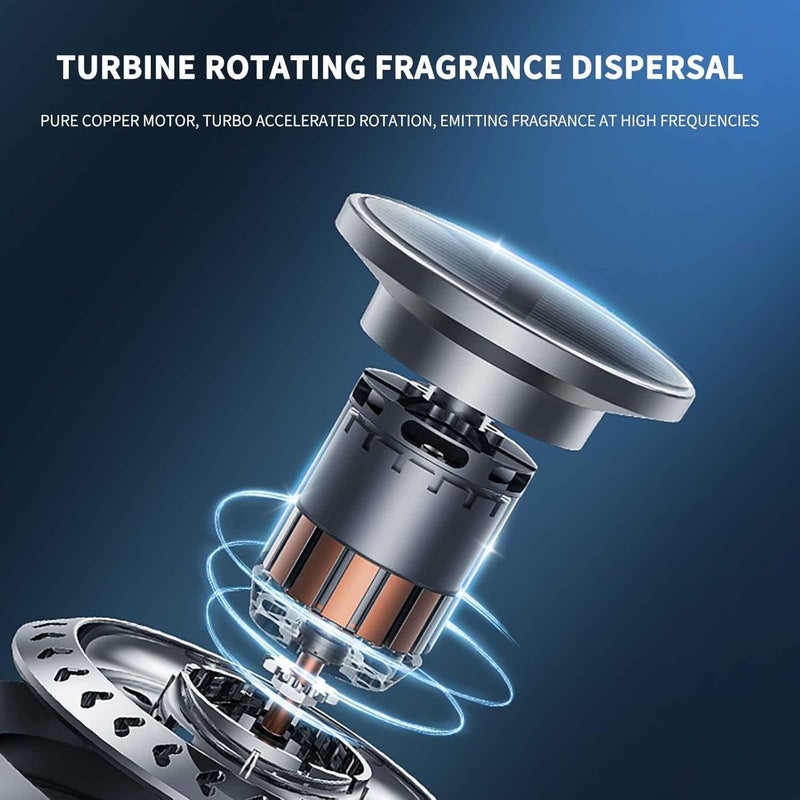 كلاراكو معطر جو للسيارة، معطر جو يعمل بالطاقة الشمسية مع دوران خفيف، رائحة تدوم طويلاً، هدية ديكور داخلي للسيارة، مع موزع عطري للزيوت العطرية الأساسية سعة 5 مل (أسود) - Image 5