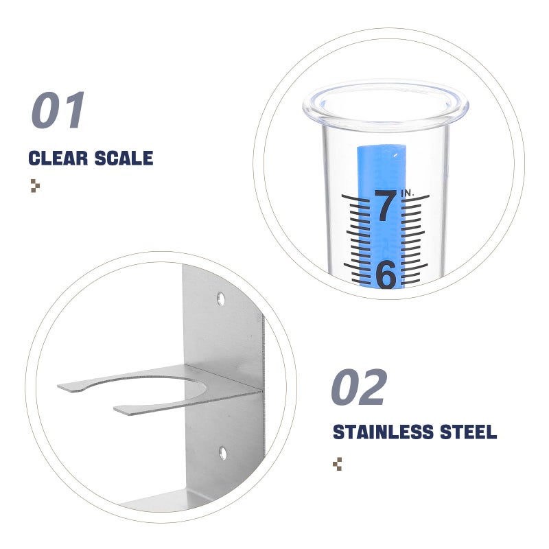 Large Capacity Outdoor Rain Gauge with Metal Stake for Garden Yard Patio and Farm Use - Image 4