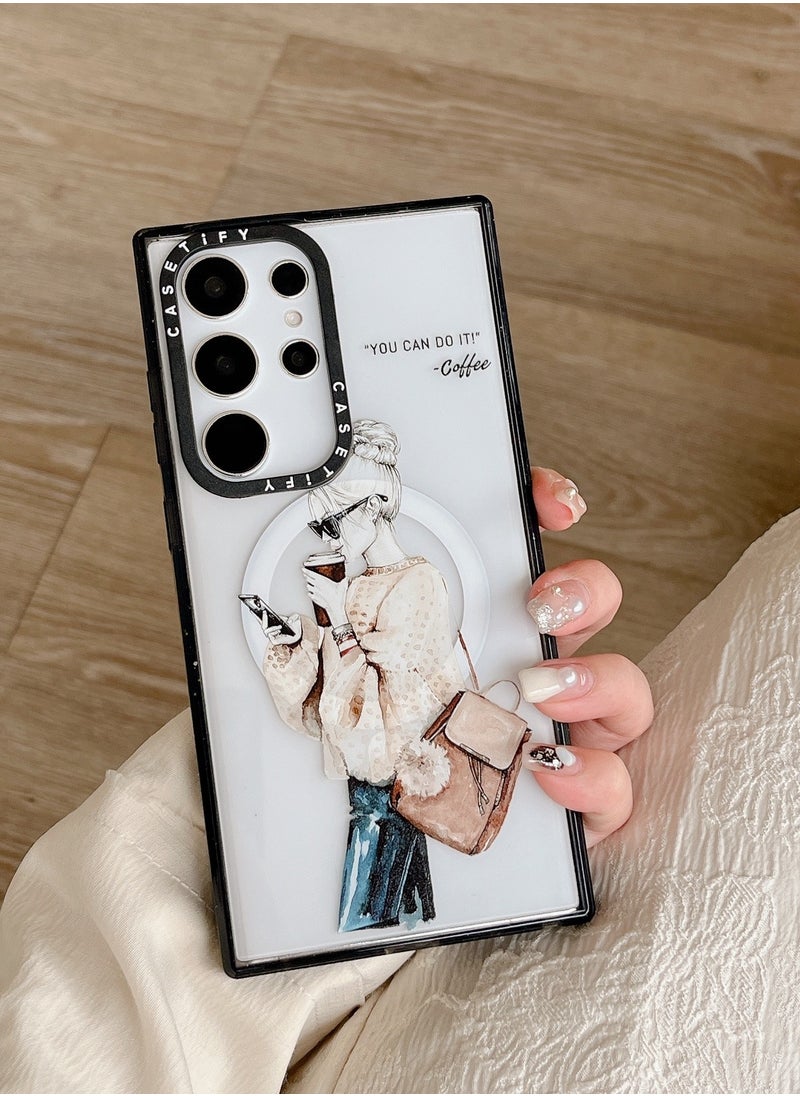 Casetify - For Samsung Galaxy S23 Ultra Magnetic Phone Case Urban Girls Pattern Cover - Image 1