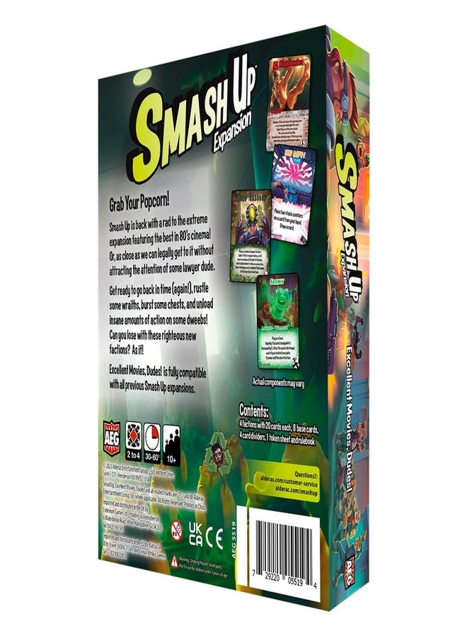 AEG Games AEG Smash Up: Excellent Movies, Dudes! Expansion | 80's Card Game | Action Heroes, Backtimers, Extramorphs, Wraithrustlers | 2-4 Players | Ages 10+ - Image 2