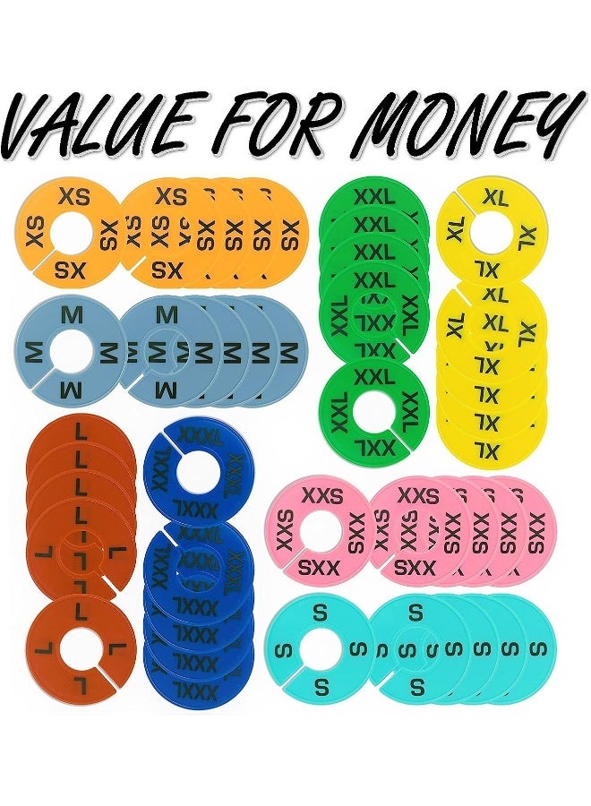 GIDABRAND Clothes Size Dividers  40 Pieces 8 Colors XXSXXXL  Ultimate Clothing Rack Dividers  Round Clothes Rack Clothes Hangers Commercial Clothing Racks Clothing Shops by GIDABRAND - Image 3