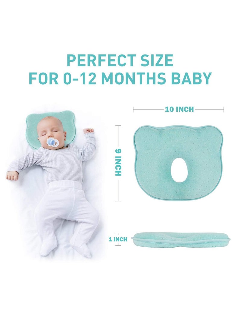 BreeJooy - Baby head shaped pillow, 3D memory foam baby pillow for newborn and infant, neck support (0-12 months) - Image 1