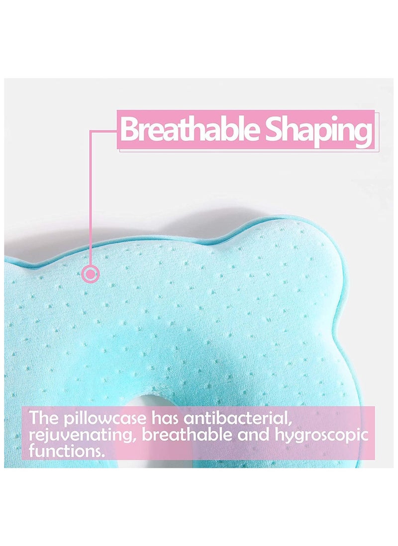 BreeJooy - Baby head shaped pillow, 3D memory foam baby pillow for newborn and infant, neck support (0-12 months) - Image 1