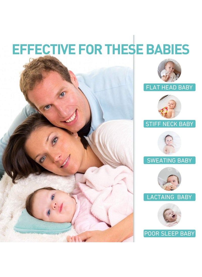 BreeJooy - Baby head shaped pillow, 3D memory foam baby pillow for newborn and infant, neck support (0-12 months) - Image 1