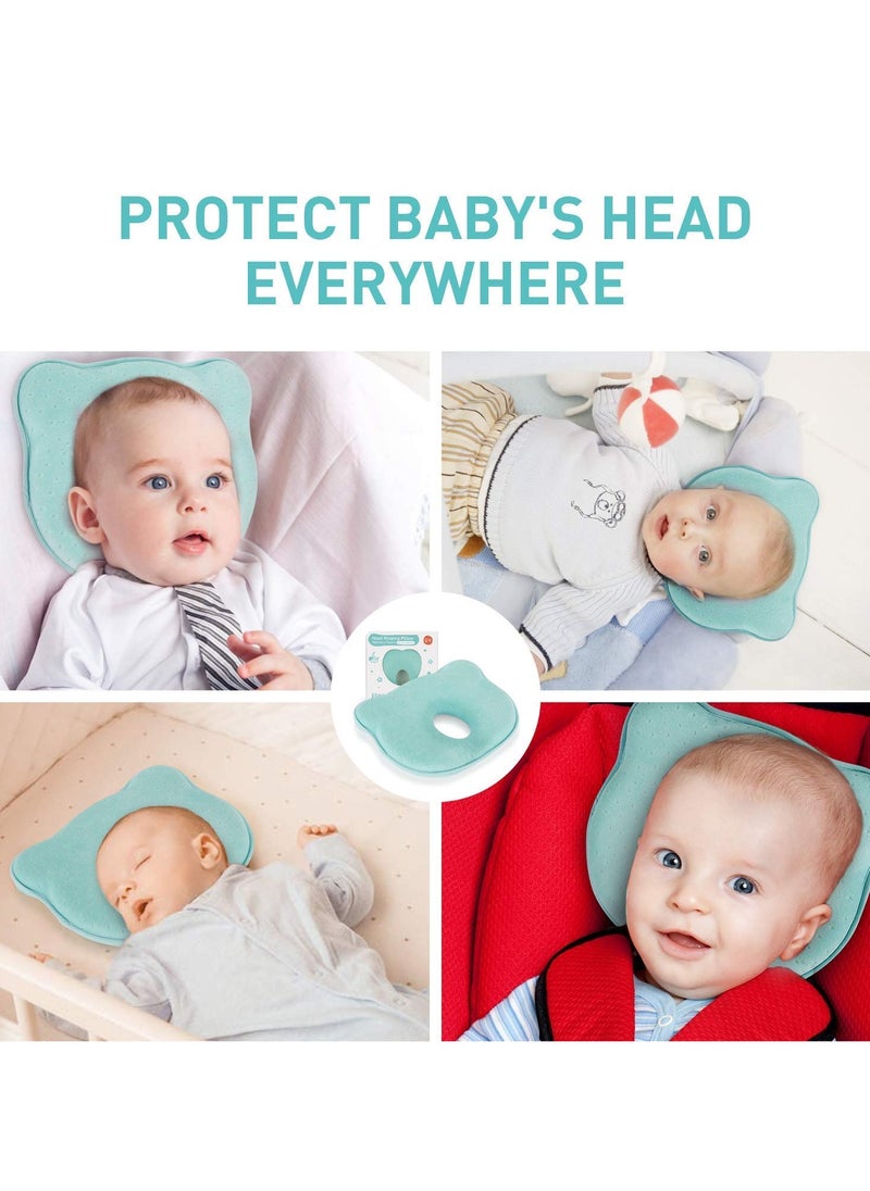 BreeJooy - Baby head shaped pillow, 3D memory foam baby pillow for newborn and infant, neck support (0-12 months) - Image 1