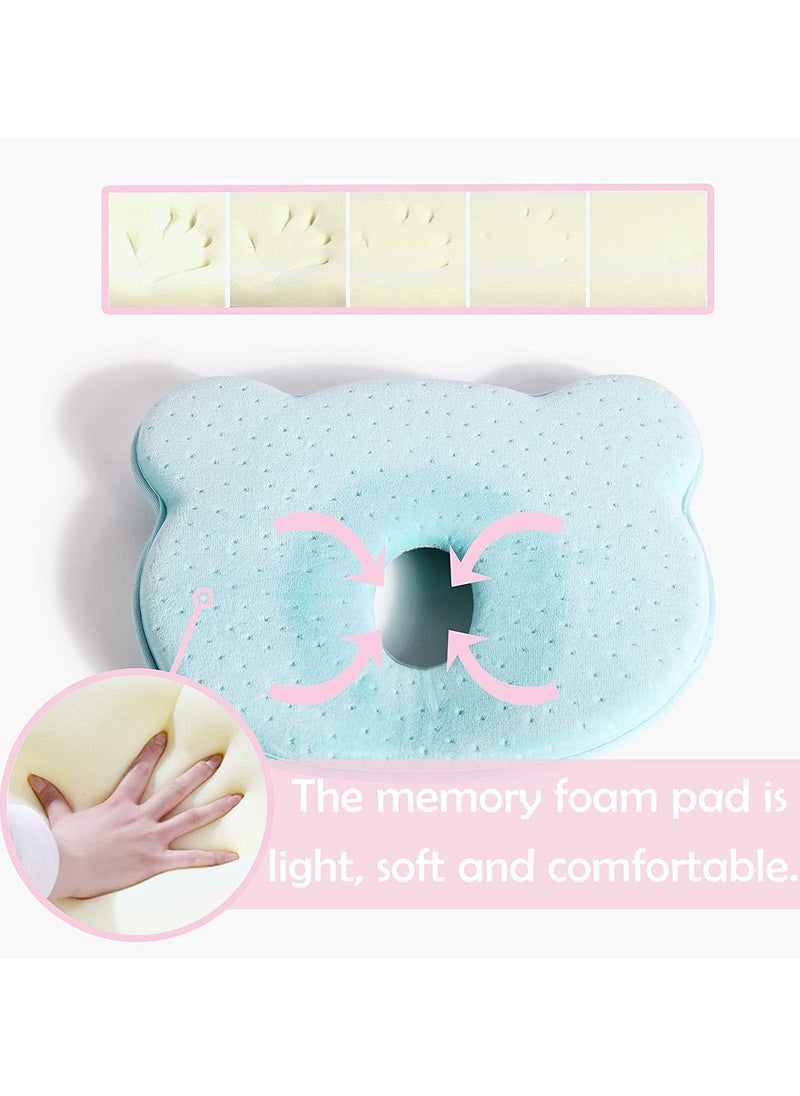 BreeJooy - Baby head shaped pillow, 3D memory foam baby pillow for newborn and infant, neck support (0-12 months) - Image 1