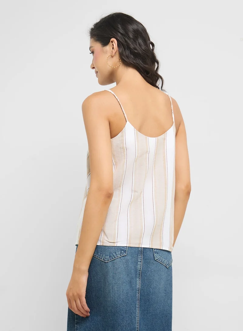 ONLY Striped Linen Cami Top