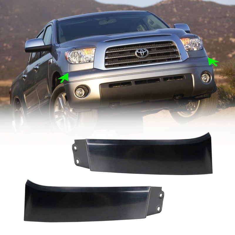 Wocch 1Pair Front Bumper Grille Headlight Filler Trim Panels Set for Toyota Tundra 20072013 Sequoia 20082017