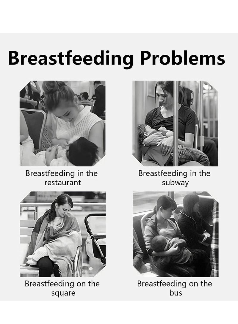 KASTWAVE Nursing Cover Cotton Breastfeeding Cover with Adjustable Strap, Soft Boned Nursing Apron Cover Burp Cloth Breathable Lightweight, Stylish Discreet Full Privacy Breastfeeding Scarf - Image 3