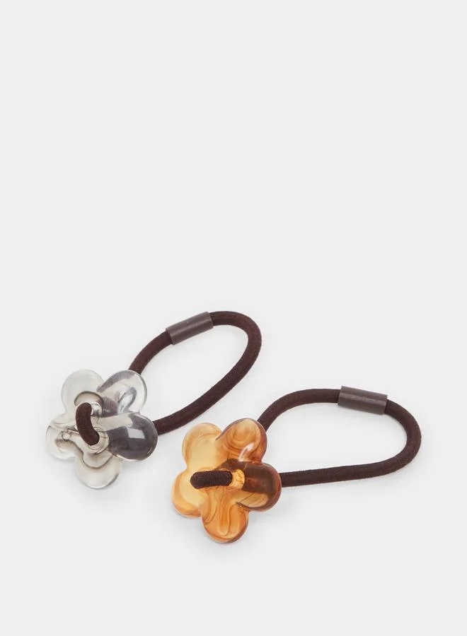 Styli Set of 2 - Flower Hair Ties