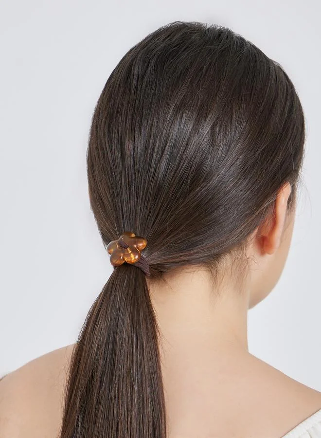 ستايلي مجموعة من 2 ربطات شعر مزينة بزهور