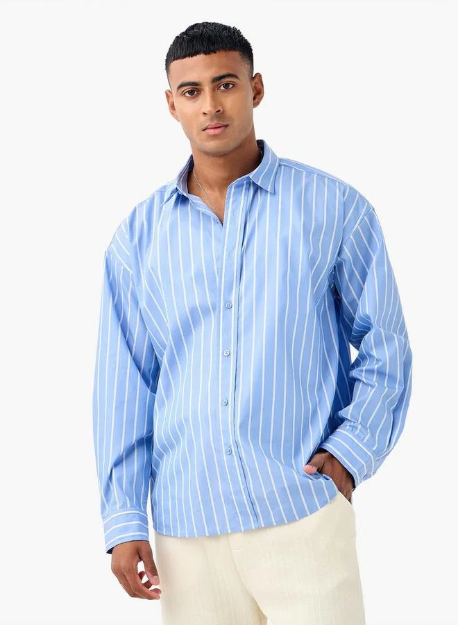Iconic Iconic Regular Fit Striped Collared Shirt