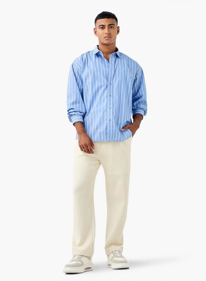 Iconic Iconic Regular Fit Striped Collared Shirt
