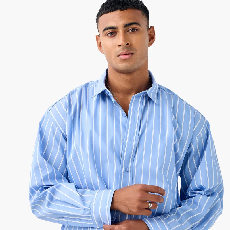 Iconic Iconic Regular Fit Striped Collared Shirt