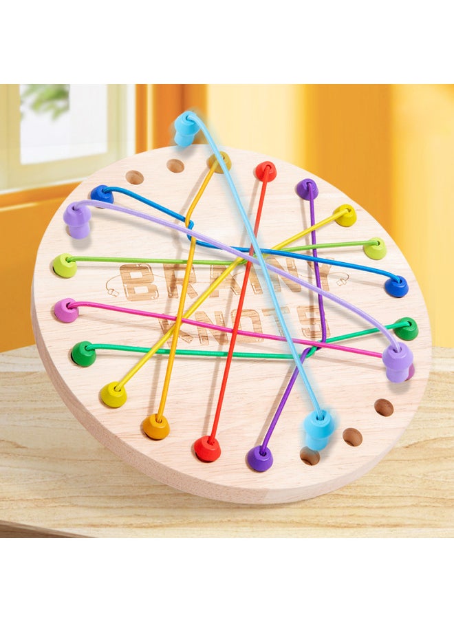 Generic - Wooden Bottom Plate Unleash Rope Big Battle Children's Logical Thinking Exercise Mindset Parent-child Interactive Early Education Toys-Color:Deconstring Challenge - Image 1