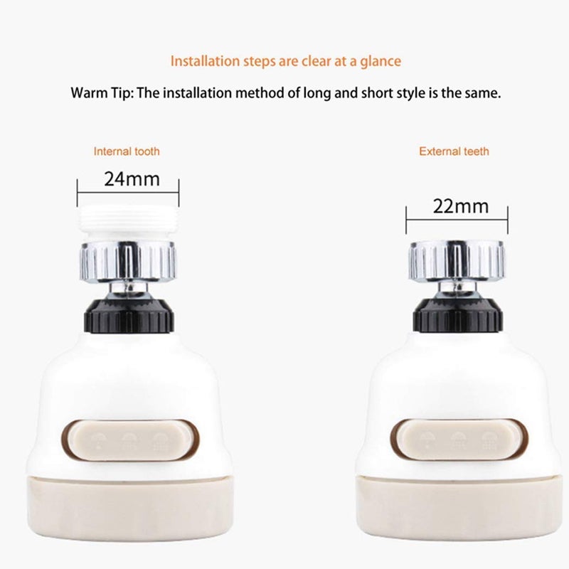 VRUNDA Enterprise 360 Rotating WaterSaving Sprinkler 3Mode Spray ABS Plastic Stainless Steel Faucet Aerator  - Image 4