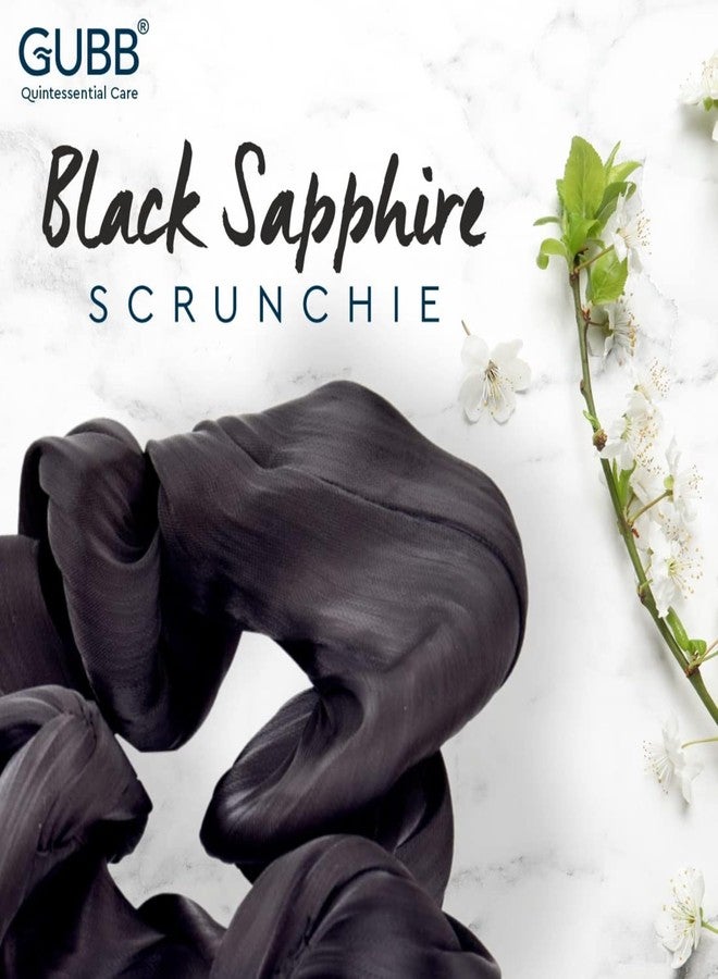 GUBB Satin Scrunchies For Women | Minimises Hair Loss & Breakage | Reduces Damage & Split Ends | Frizz-Free & Crease-Free | Anti-Breakage Hair Ties | Scrunchie for Girls - Black - Image 2