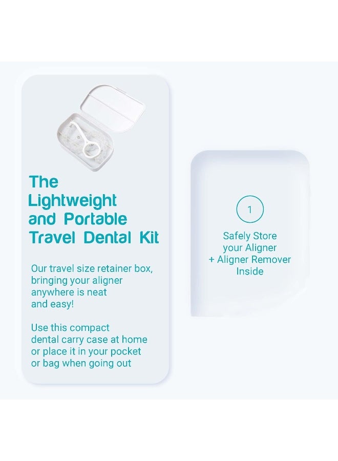 Capsule حافظة تقويم الأسنان - صندوق تقويم للسفر مع أداة إزالة التقويم - حاوية مثالية للتقويمات، أطقم الأسنان الجزئية، واقيات الفم الليلية، التقويمات - صناديق صغيرة بدون اهتزاز مع أداة إزالة - Image 2