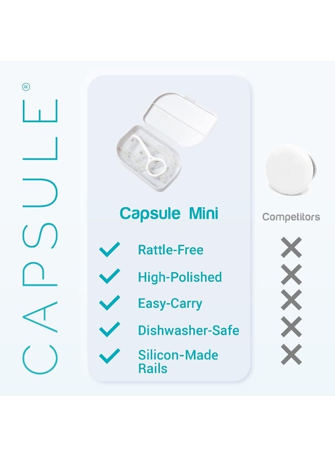 Capsule حافظة تقويم الأسنان - صندوق تقويم للسفر مع أداة إزالة التقويم - حاوية مثالية للتقويمات، أطقم الأسنان الجزئية، واقيات الفم الليلية، التقويمات - صناديق صغيرة بدون اهتزاز مع أداة إزالة - Image 5