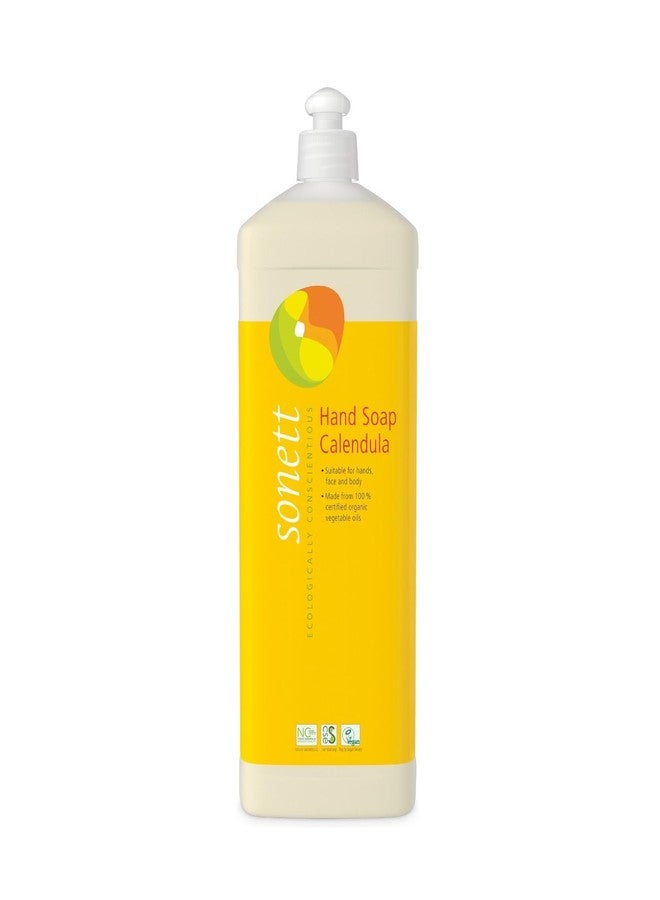 Sonett Organic Hand Soap Calendula – 34 fl oz 1 L Natural Liquid Hand Wash for Sensitive Skin | Biodegradable, Non-Toxic, Eco-Friendly, Plant-Based, Chemical-Free, Gentle Moisturizing Soap - Image 1