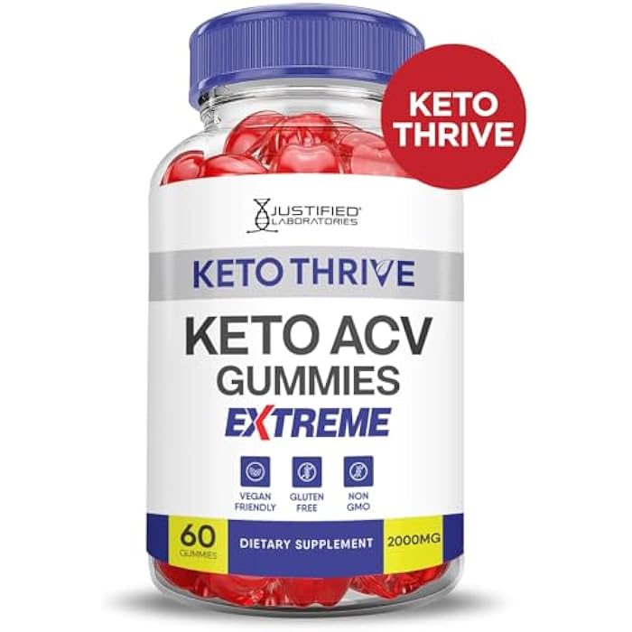 Justified Laboratories (3 Pack Keto Thrive Keto ACV Gummies Extreme 2000MG Keto Thrive Keto Gummies Apple Cider Vinegar Formulated with Pomegranate Beet Juice Powder B12 Vegan Non GMO 180 Gummys - Image 4