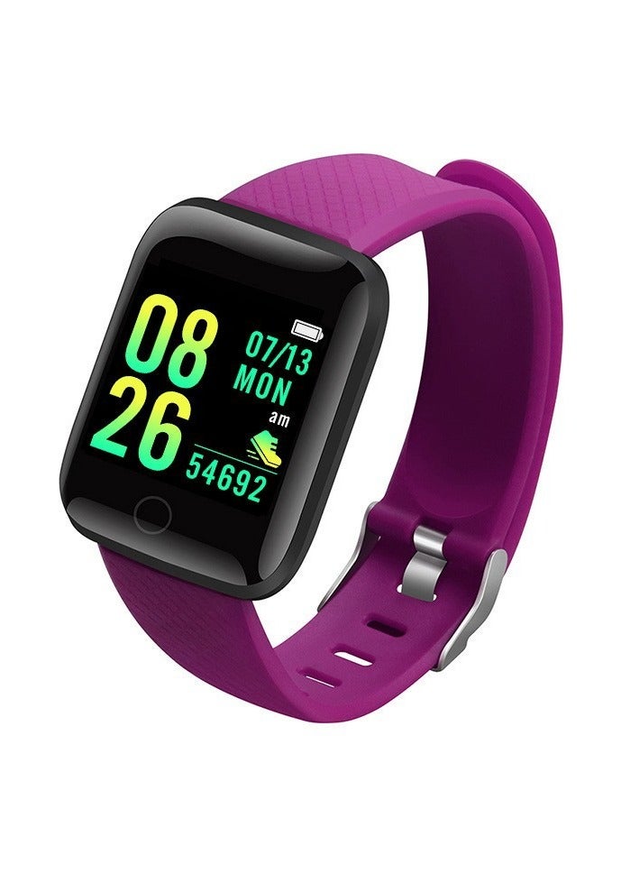 AROAQ Smart Watch, Rectangular Dial Durable Smart Wrist Watch, Usb Charging Fitness Tracker Watch With Blood Pressure Monitor Fitness Tracker Call And Message Notification, (Purple) - Image 1