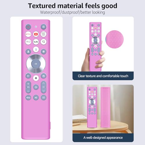 ZWP Remote Case for Hisense Smart TV Remote ERF6A80 ERF6E80H, Silicone Controller Case Cover Compatible with Hisense ERF6A80 ERF6E80H Silicone Sleeve（Pink） - Image 3