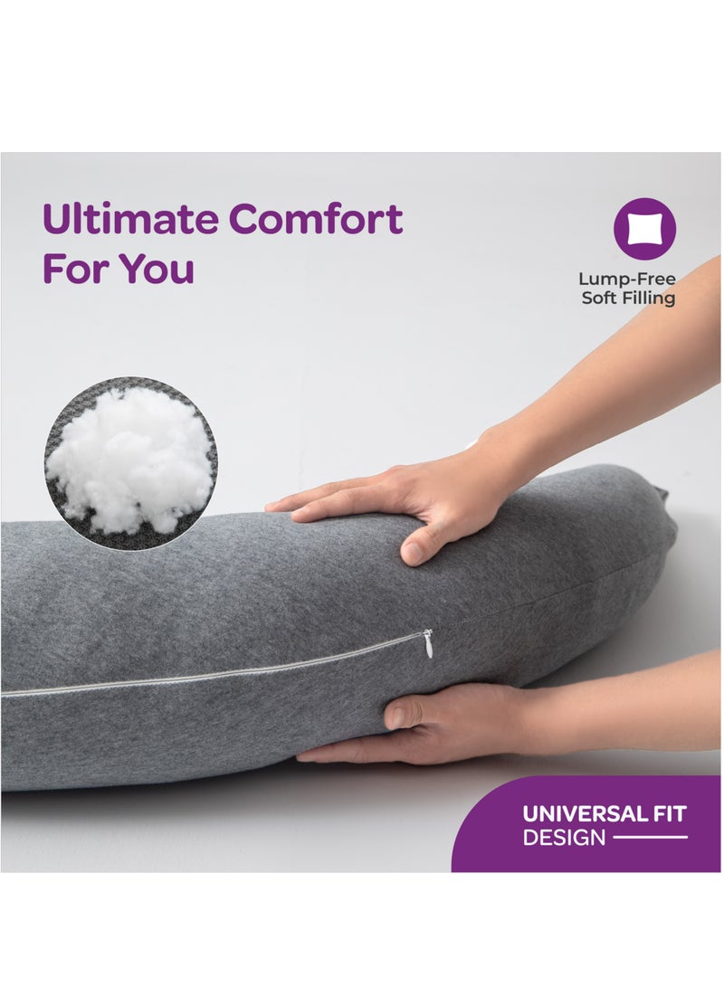 MOON Organic Cresent Maternity Pillow - Grey - Image 2