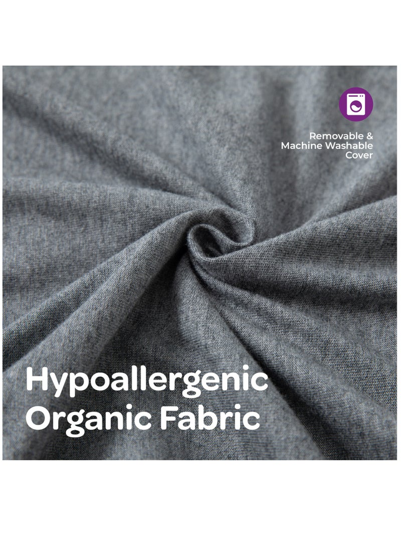 MOON Organic Cresent Maternity Pillow - Grey - Image 3